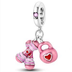 Workout 925S Charm Compatible with Pandora Bracelet